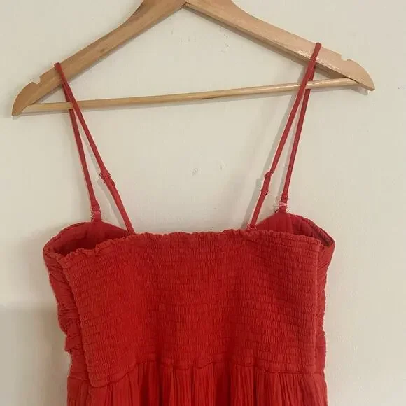 Saturday Sunday Isabel Jumpsuit Size S Red Orange Cotton Gauze Anthropologie - Picture 8 of 13